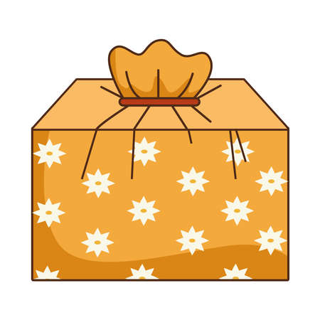 chinese giftbox with floral packing vector illustration designのイラスト素材