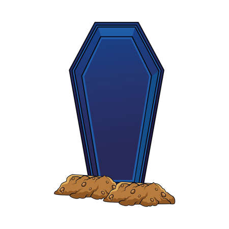 halloween wooden coffin isolated icon vector illustration designのイラスト素材