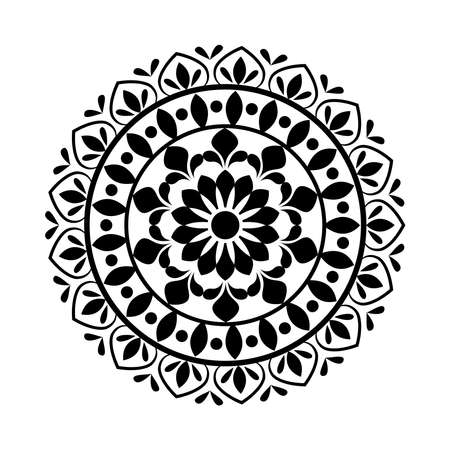 navratri mandala with monochrome color decoration hindu icon vector illustration designのイラスト素材