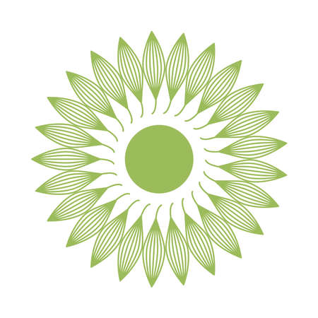 leafs plants nature circular decoration vector illustration designのイラスト素材