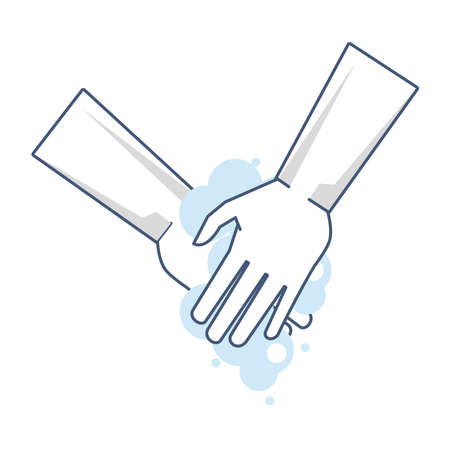 hands washing cleaning with foam vector illustration designのイラスト素材