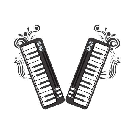 pianos instruments musical emblem icon vector illustration designのイラスト素材