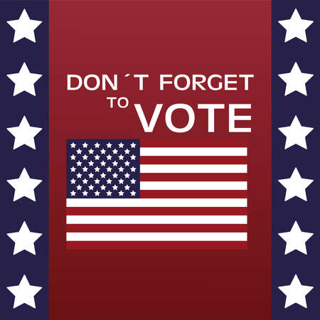 usa elections day poster with flag and stars vector illustration designのイラスト素材