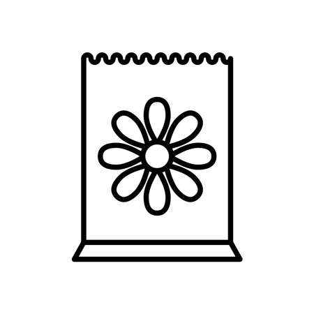 sunflower seeds bag gardening line style icon vector illustration designのイラスト素材