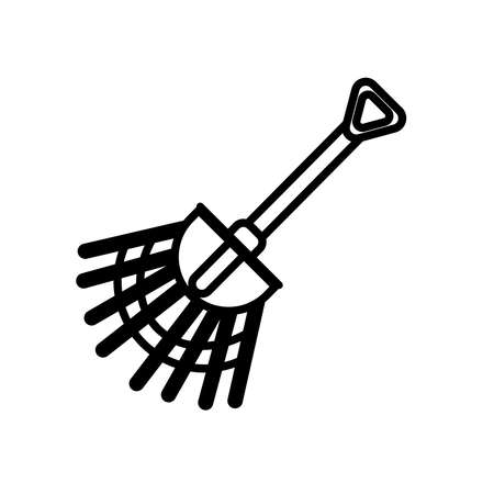 rake gardening tool line style icon vector illustration designのイラスト素材