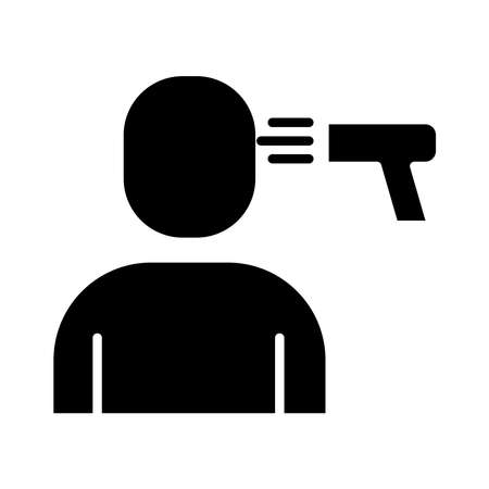 man with thermometer laser silhouette style icon vector illustration designのイラスト素材