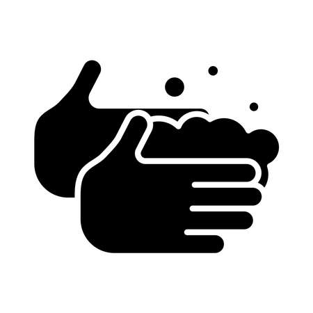 hands washing silhouette style icon vector illustration designのイラスト素材