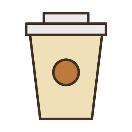 coffee plastic container fill style icon vector illustration designのイラスト素材