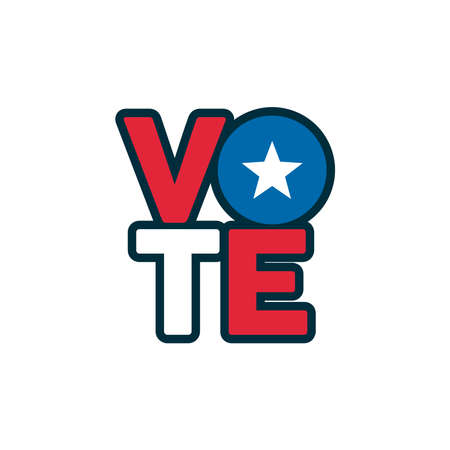 vote word election day with star vector illustration designのイラスト素材