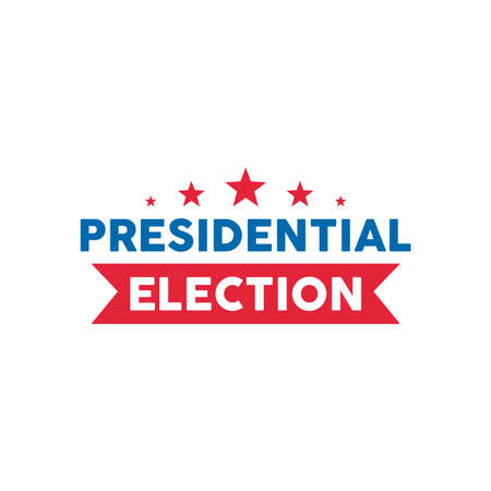 presidential election lettering with stars and ribbon vector illustration designのイラスト素材