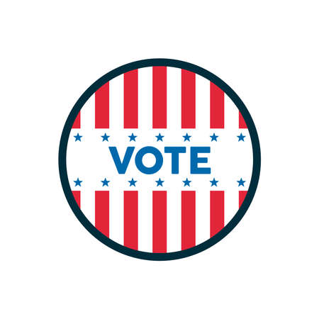 vote word election day in circular seal vector illustration designのイラスト素材