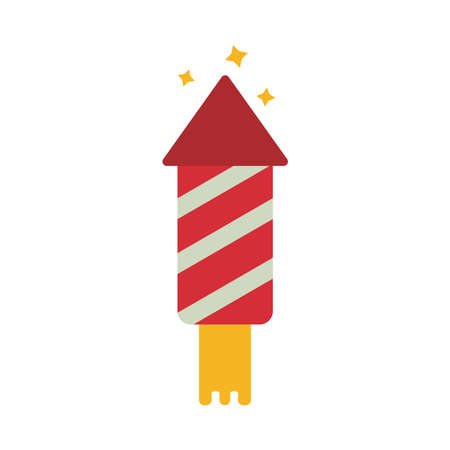 happy merry christmas firework rocket flat style icon vector illustration designのイラスト素材