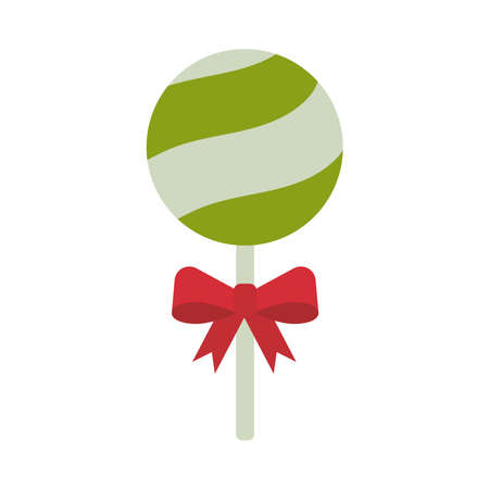 happy merry christmas lollipop with bow flat style icon vector illustration designのイラスト素材