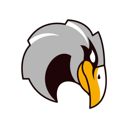 eagle bald head animal emblem icon vector illustration designのイラスト素材