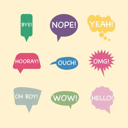 bundle of nine speech bubbles isolated icons vector illustration designのイラスト素材