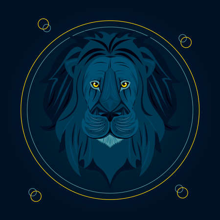 head of lion king colorful in circular frame vector illustration designのイラスト素材
