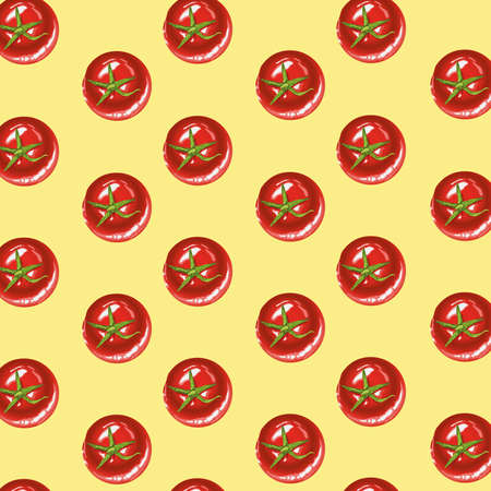 fresh tomatoes vegetables healthy pattern vector illustration designのイラスト素材