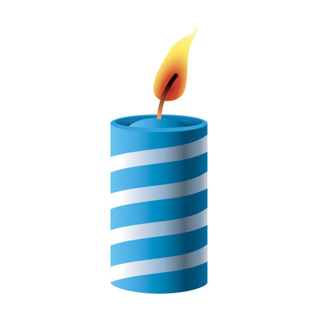 happy merry christmas blue candle wax icon vector illustration designのイラスト素材