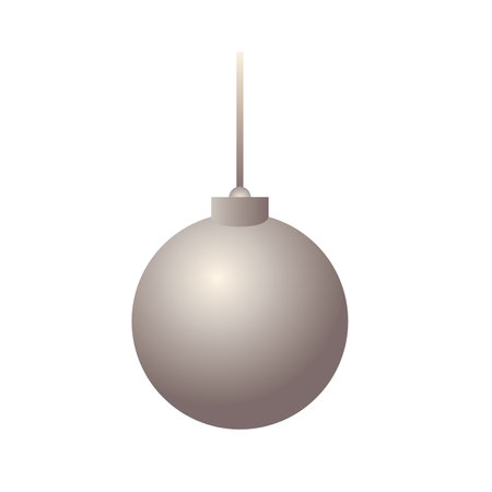 happy merry christmas silver ball hanging decorative icon vector illustration designのイラスト素材