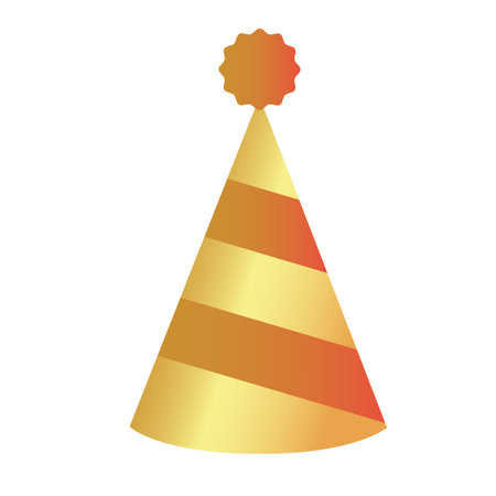 golden party hat celebration icon vector illustration designのイラスト素材