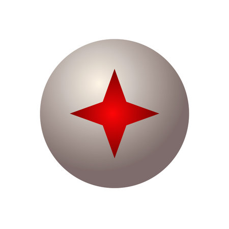 happy merry christmas silver ball with red star decorative icon vector illustration designのイラスト素材