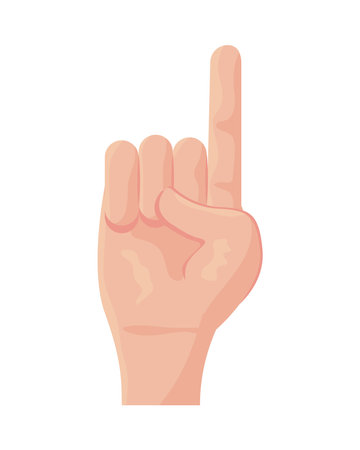 hand human number one symbol icon vector illustration designのイラスト素材