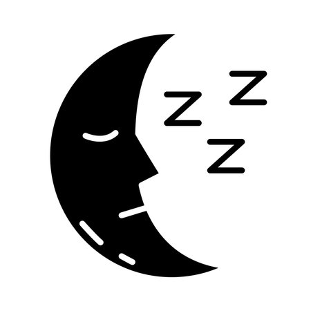 moon and Insomnia letters silhouette style icon vector illustration designのイラスト素材