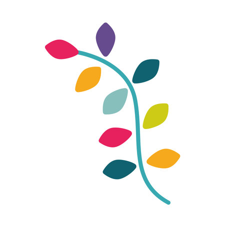 branch with set colors leafs icon vector illustration designのイラスト素材