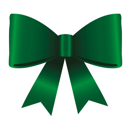 happy merry christmas green bow ribbon icon vector illustration designのイラスト素材