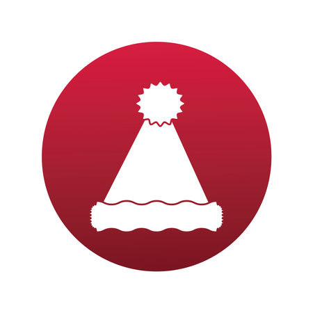 happy merry christmas santa hat block style icon vector illustration designのイラスト素材