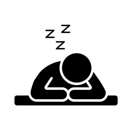 person sleeping with z letters silhouette style icon vector illustration designのイラスト素材