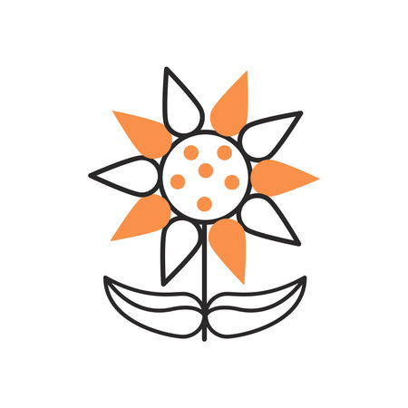 sunflower plant fill style icon vector illustration designのイラスト素材