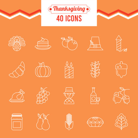 bundle of twenty thanksgiving day set icons vector illustration designのイラスト素材