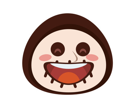 cute little boy dressed as a skeleton head character vector illustration designのイラスト素材