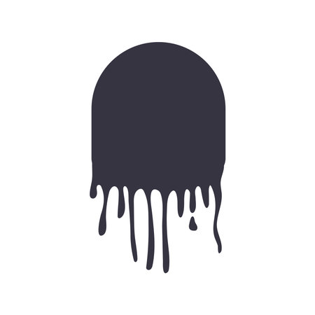 circular drip ink blot monochrome style flat vector illustration designのイラスト素材