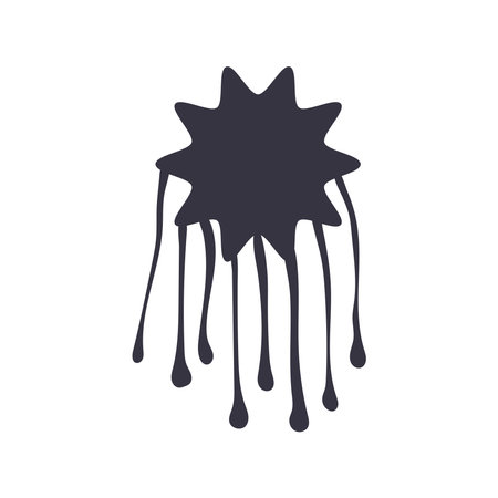 splash form drip ink blot monochrome style flat vector illustration designのイラスト素材