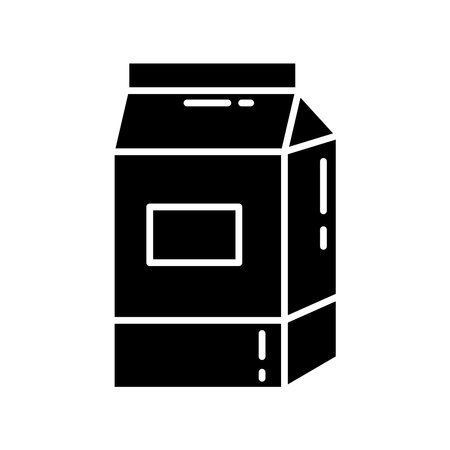 milk box packing silhouette style icon vector illustration designのイラスト素材