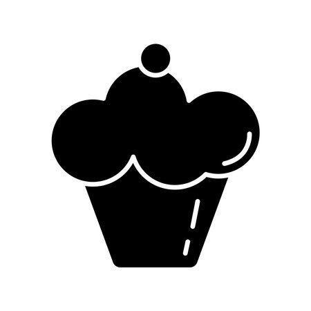 sweet cupcake delicious silhouette style icon vector illustration designのイラスト素材