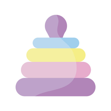 rings pyramid baby toy flat style icon vector illustration designのイラスト素材