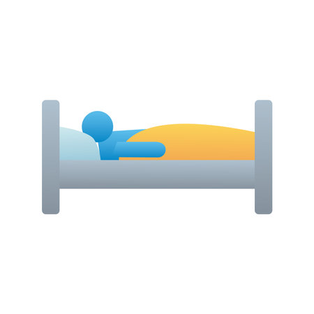 person sleeping in bed isolated icon vector illustration designのイラスト素材