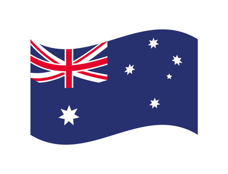 australia flag country waving isolated icon vector illustration designのイラスト素材