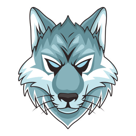 wolf animal wild head colorful character icon vector illustration designのイラスト素材