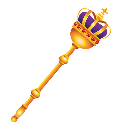 scepter queen golden accessory icon vector illustration designのイラスト素材