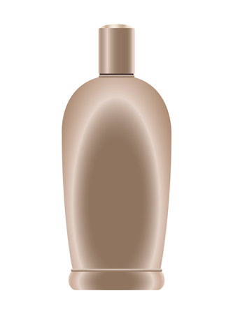 skin care bottle golden product icon vector illustration designのイラスト素材