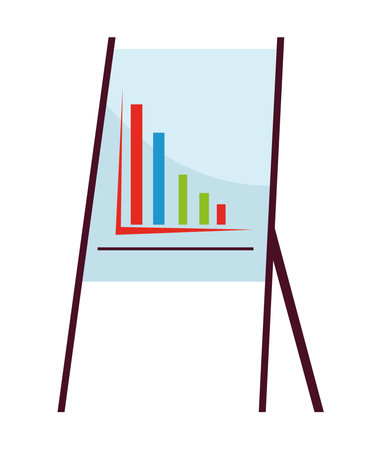 paper board training with statistics infographic vector illustration designのイラスト素材