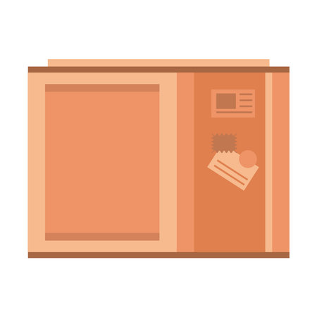 box wooden packing postal service isolated style vector illustration designのイラスト素材
