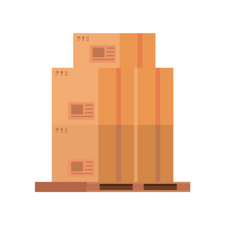 boxes packings postal service isolated style vector illustration designのイラスト素材