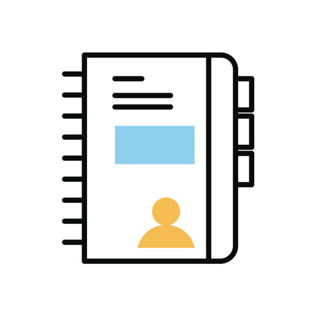 contacts directory line and fill style icon vector illustration designのイラスト素材
