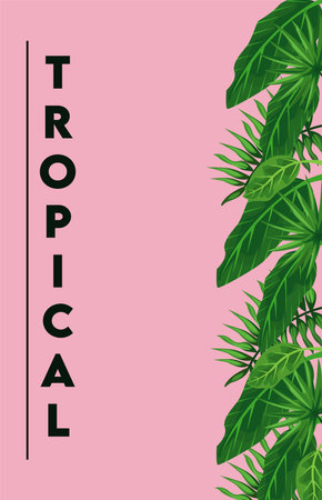 tropical lettering poster with icon vector illustration designのイラスト素材
