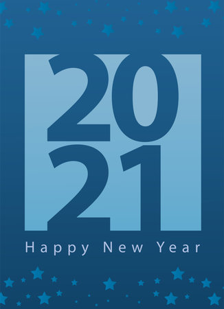 happy new year lettering in blue background vector illustration design